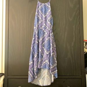 Blue floral summer dress for girls